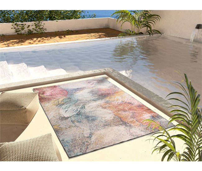 Alfombra abstracta de pelo corto SAMARA - ATTICGO 160x230 Multicolor
