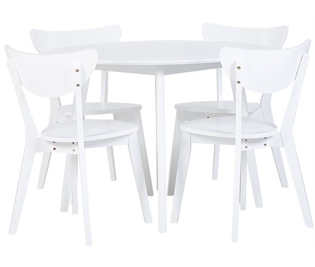Beliani Conjunto de comedor ROXBY Blanco