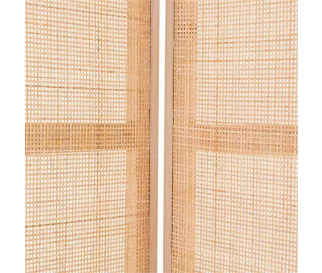 Parabán de madera y rejilla Marron