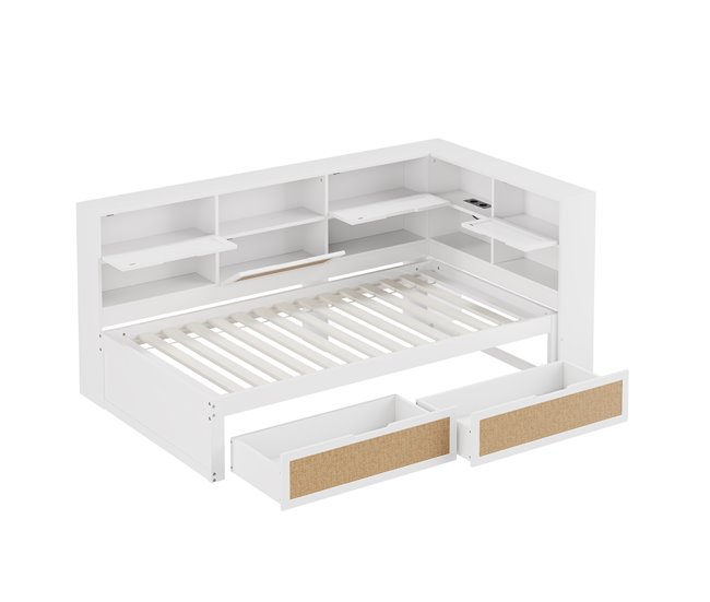 Camas individuales 116x225 Blanco