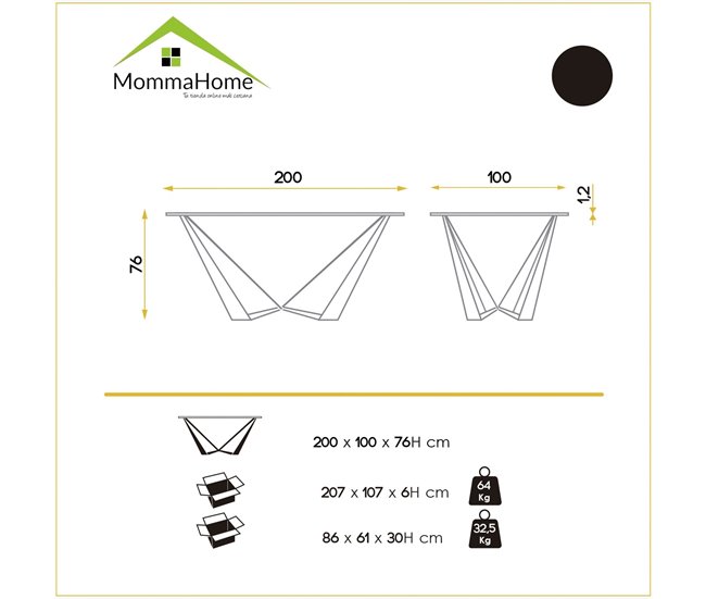 Mesa de Comedor Rectangular - Modelo CALA Transparente