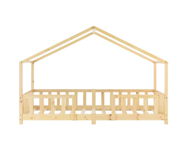 Cama infantil forma de casita con 03_0005466 Pino