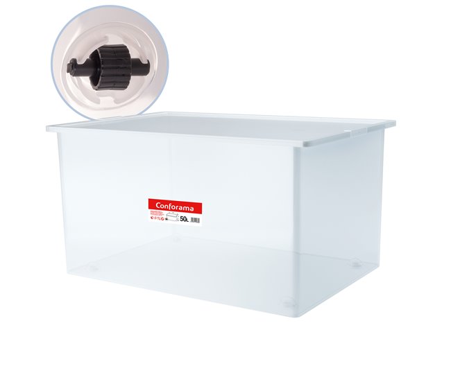 Caja plástico ordenacion 50 litros marca JUYPAL Transparente