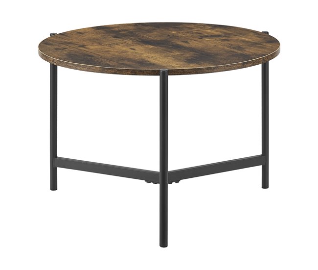 Mesa de centro Køge redonda MDF/metal 60x60 Madera