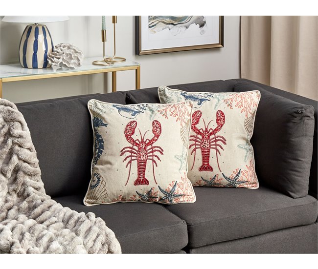 Beliani Cojín decorativo KELP Beige
