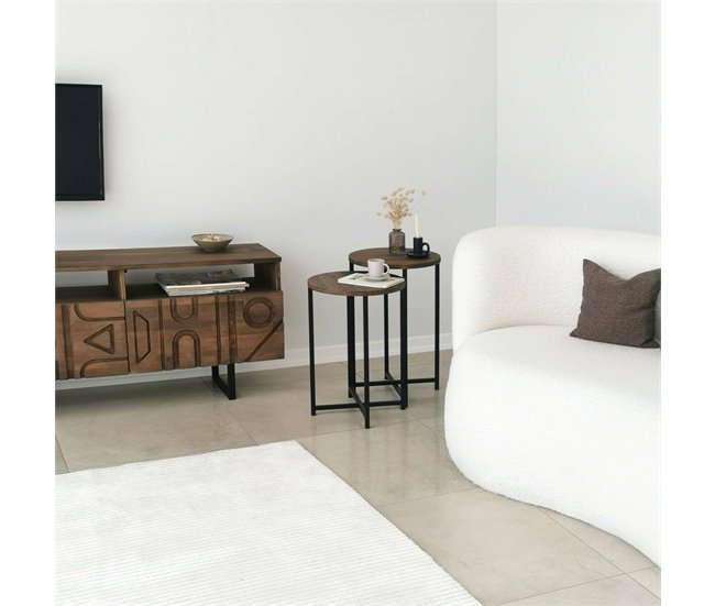 Mesa de centro de madeira 35x35 Negro