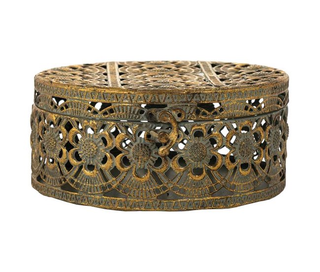 Caja Joyero de metal Dorado