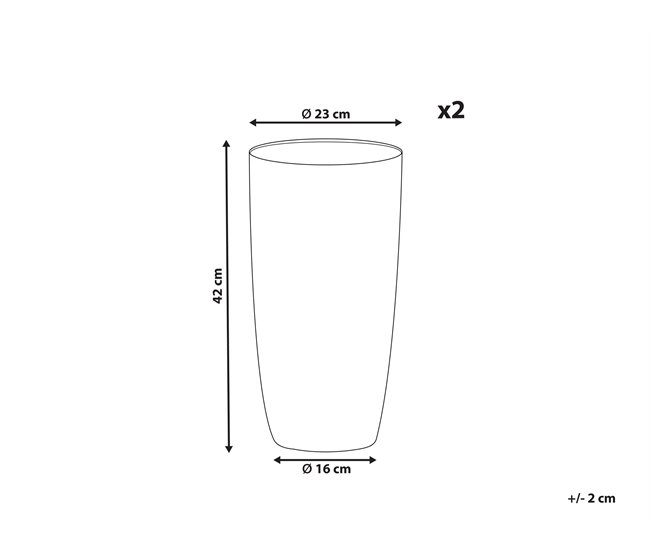 Beliani Conjunto de 2 macetas ABDERA Beige