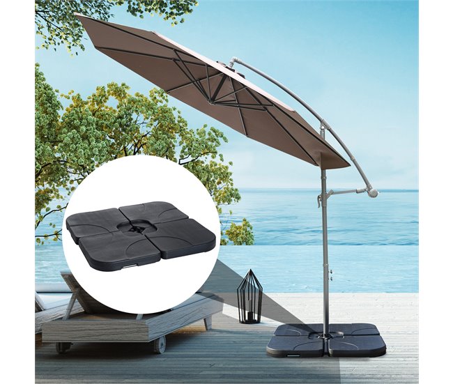 Base de Sombrilla HDPE Outsunny 50x50 Negro