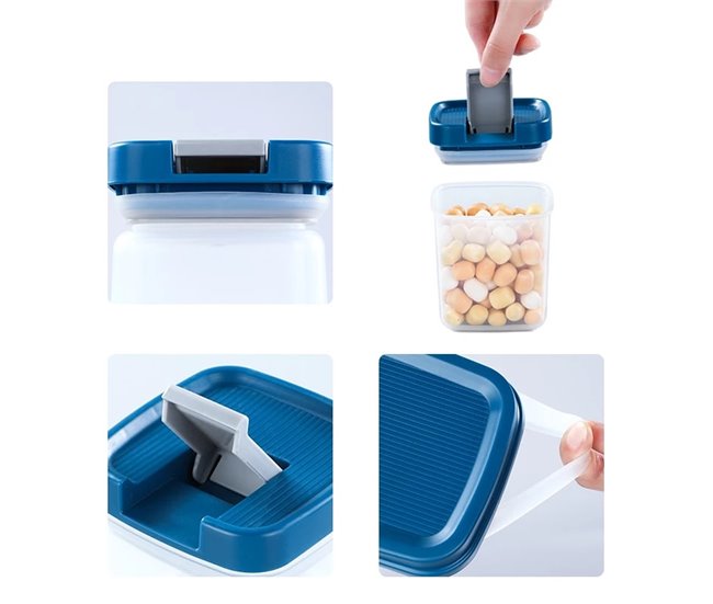 Juego de almacenamiento de alimentos con tapa Transparente