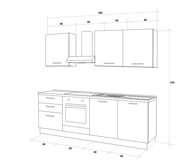 Cocina GILDA 2.0 derecha Madera/ Gris Oscuro