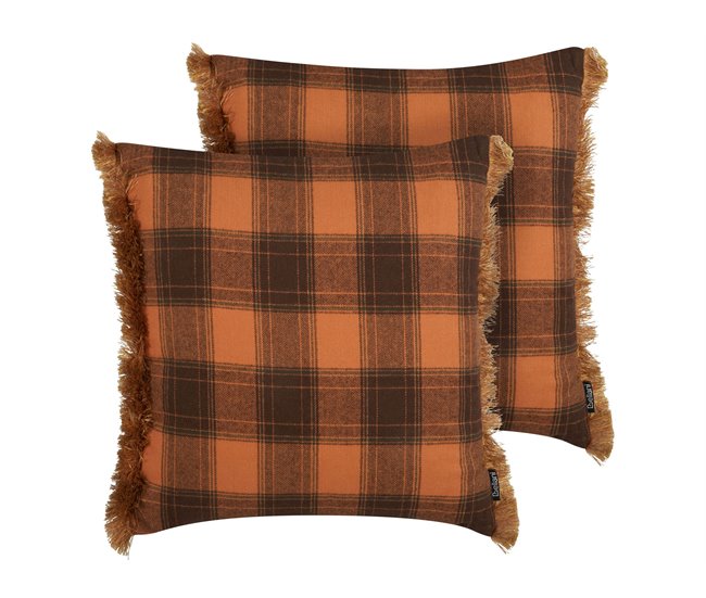 Beliani Cojín decorativo BARJA 45x45 Naranja