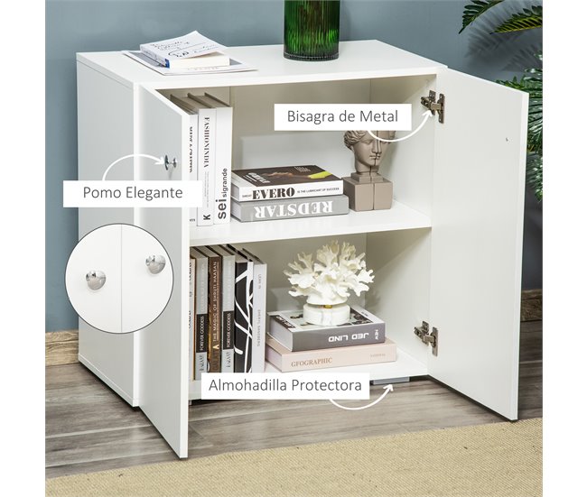 Aparador de Salón Melamina de Madera HOMCOM 70 Blanco