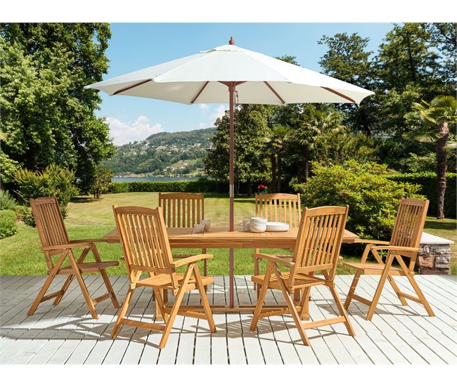 Beliani Conjunto de comedor JAVA Marron