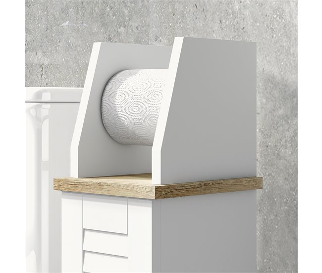 Armario de Baño MDF kleankin, hogar - baño 18 Blanco