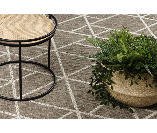 Alfombra de cuerda sisal FLOORLUX 20508 Triángulo 240x330 Marron