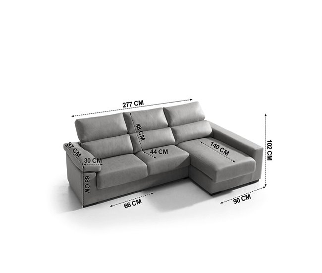 Chaise longue BEA Gris Claro