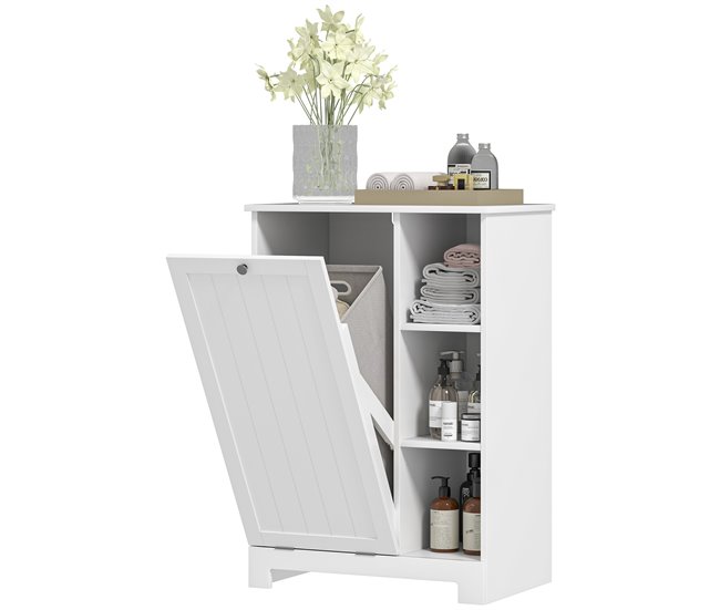 Armario de Baño MDF HOMCOM, hogar - baño Blanco