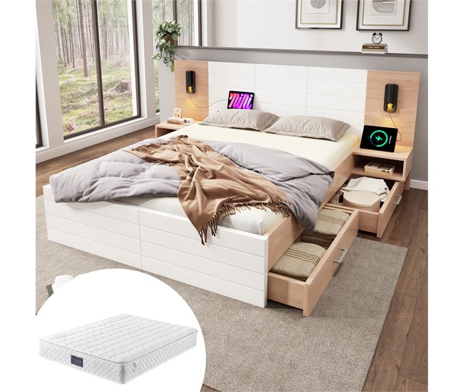 Camas de matrimonio 207x215 Blanco