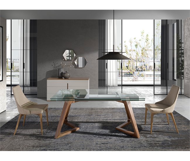 ANGEL CERDÁ Cómoda de diseño moderno de madera Gris/ Madera
