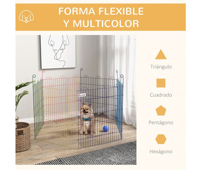 Parque para Mascotas Metal PawHut Multicolor