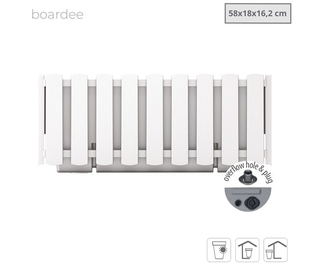 Jardinera para balcón BOARDEE FENCYCASE Blanco