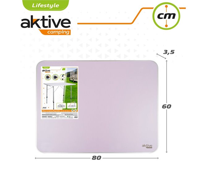 Mesa camping plegable altura regulable Aktive Camping Blanco