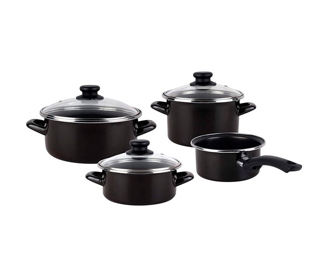 Magefesa Kenia Negra - Batería De Cocina 7 Piezas Negro