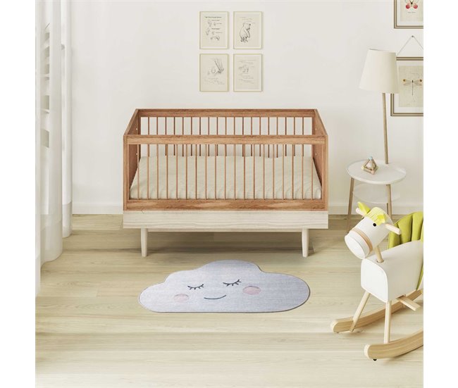 Alfombra infantil forma nube CANDY - ATTICGO 80x120 Plateado