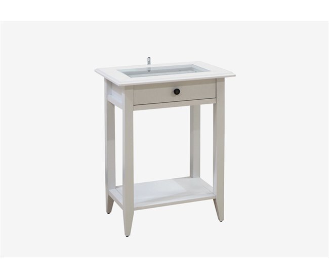 Mesa auxiliar con 1 cajón MELODY Blanco