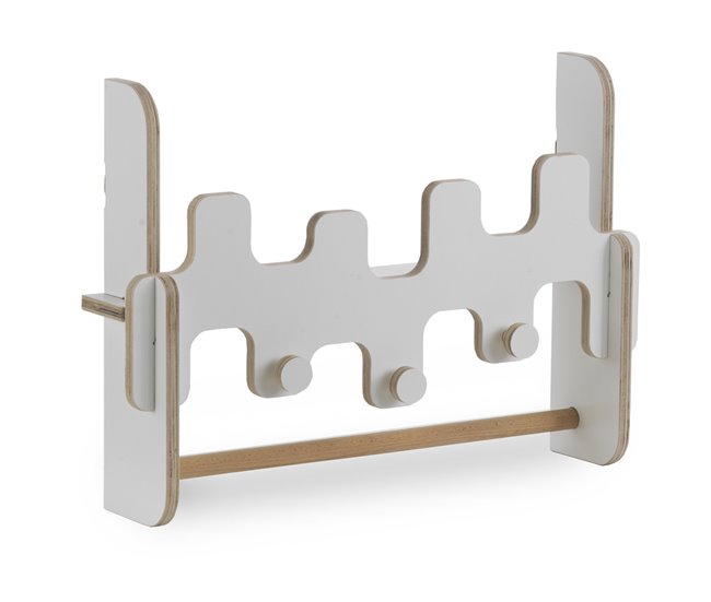 Percha de madera contrachapada Blanco