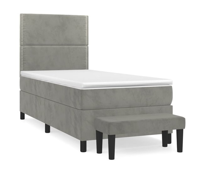 Cama box spring 100x200 Azul