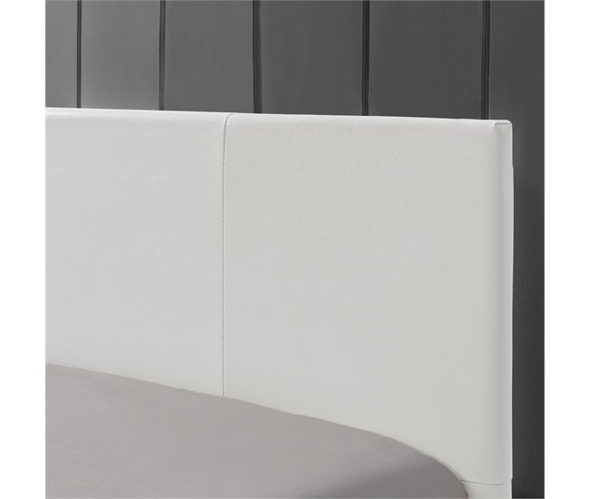 [Corium] Cama Albacete cuero sintético moderna - con colchón 169x210 Blanco