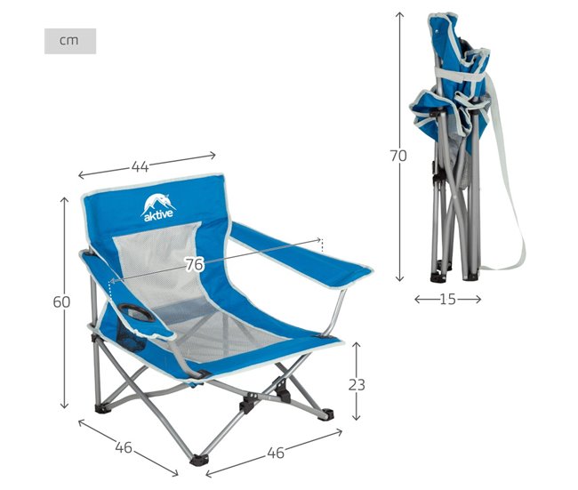 Aktive Silla de playa plegable Azul