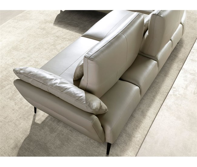 ANGEL CERDA Sofá chaise longue izquierda piel Arena