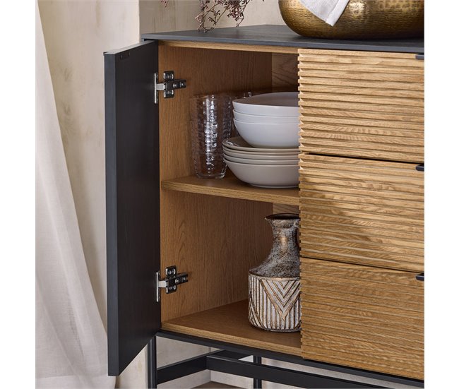 Aparador de Cocina Recibidor Buffet para Entrada SoBuy ES Negro