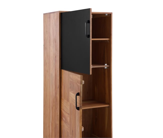 Estante con 2 puertas de madera maciza de acacia reciclada Madera