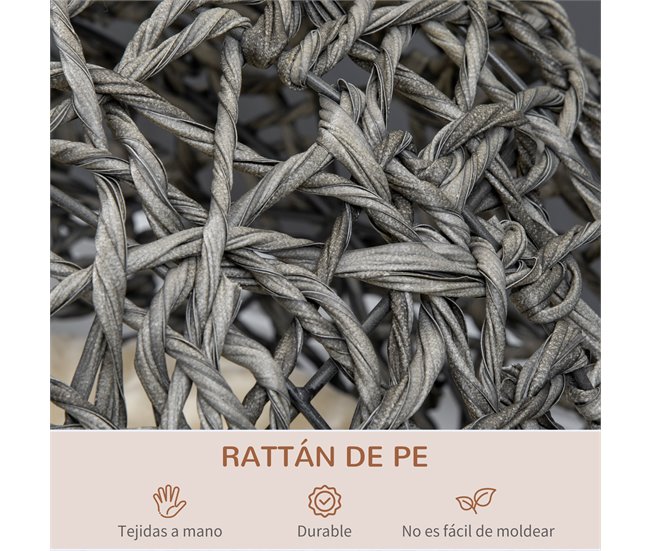 Casa de gato de ratán Gris