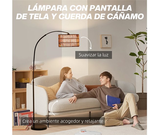 Lámpara de Pie Metal HOMCOM, hogar - iluminación Negro