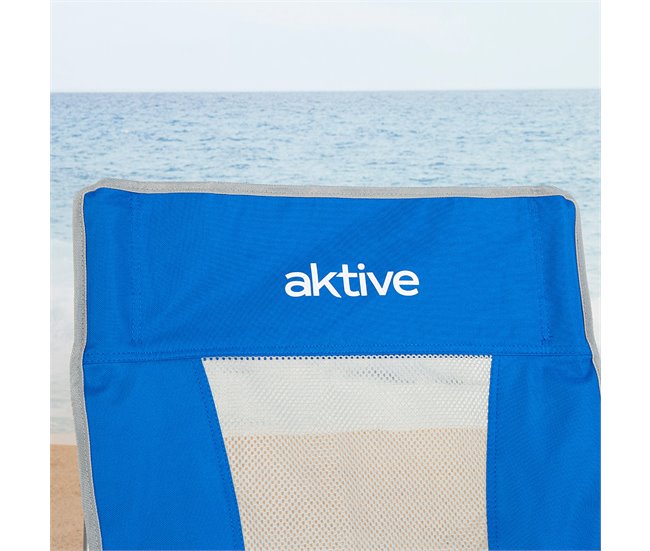 Aktive Pack 4 sillas plegables playa con bolsillo Azul