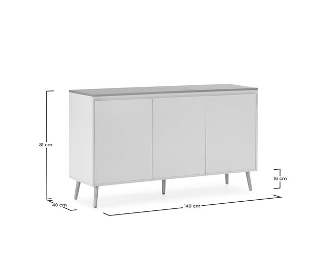 Aparador Desi 3 puertas Blanco