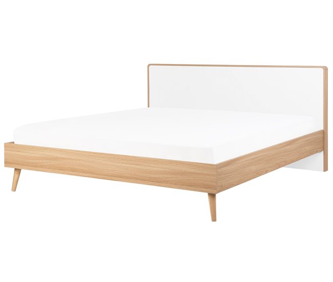Beliani Cama LED MDF SERRIS 188x215 Marron