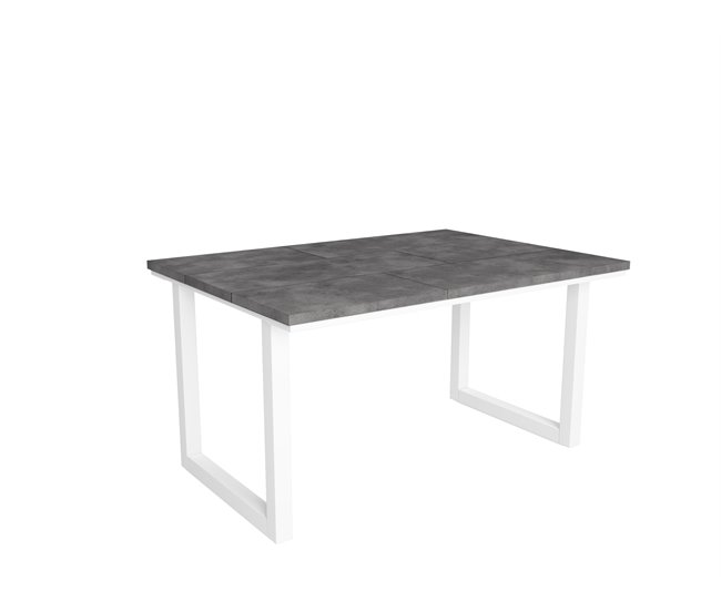 Mesa Comedor Fija 140x90 Blanco/ Gris