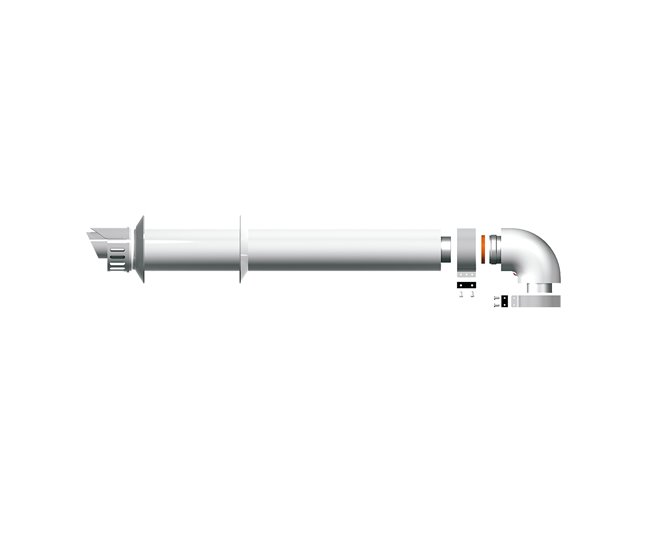 Ariston, Kit de Evacuacion de humos Horizontal para Calderas Blanco Brillo