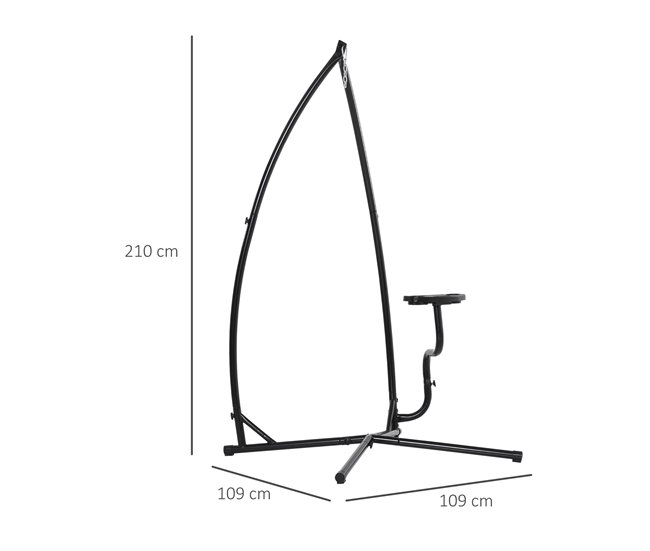 Soporte para Silla Colgante Metal Outsunny Negro