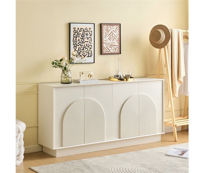 Aparador con 4 puertas Blanco