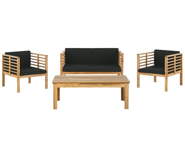 Beliani Conjunto de jardín Madera de acacia PACIFIC Marron