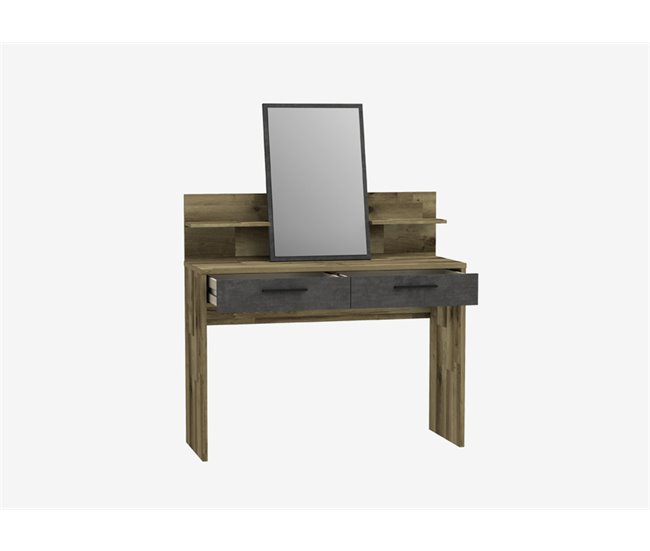 Tocador 2 cajones con espejo RICCIANO Roble