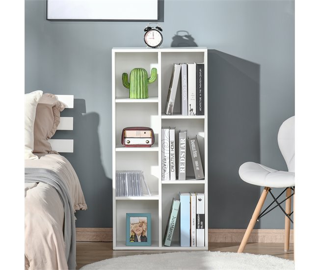 Estantería para Libros Melamina de Madera HOMCOM 50 Blanco