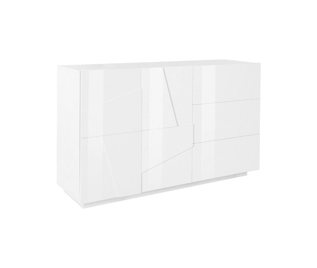 Aparador efecto madera 140 Blanco Brillo
